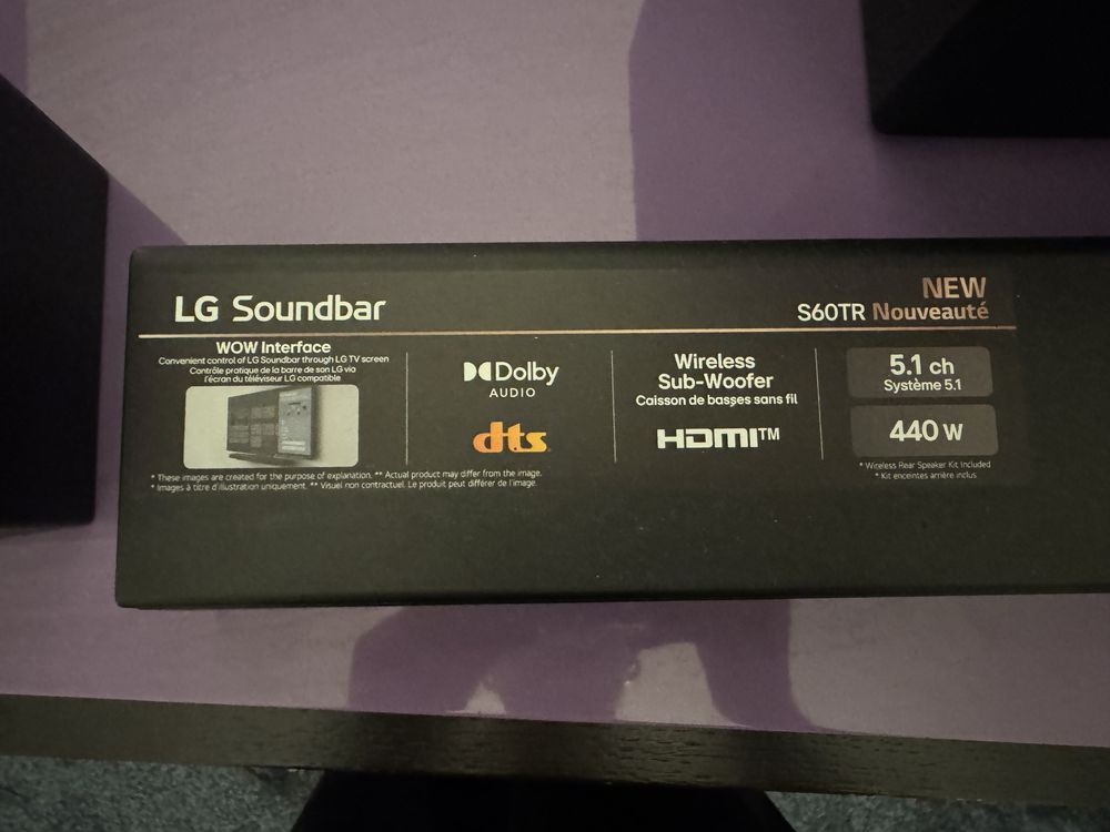 Soundbar LG S60TR 5.1 com Subwoofer e 3 Colunas Traseiras Wireless