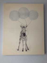 Obraz na płótnie canavas zebra z balonami pokój dziecka