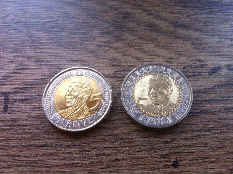Monety Nelson Mandela 5 RAND (2008r./2018r.) BEZOBIEGOWE!