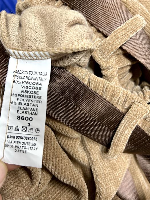 Брюки вельвет на резинке+ ремень, оверсайз, Италия.