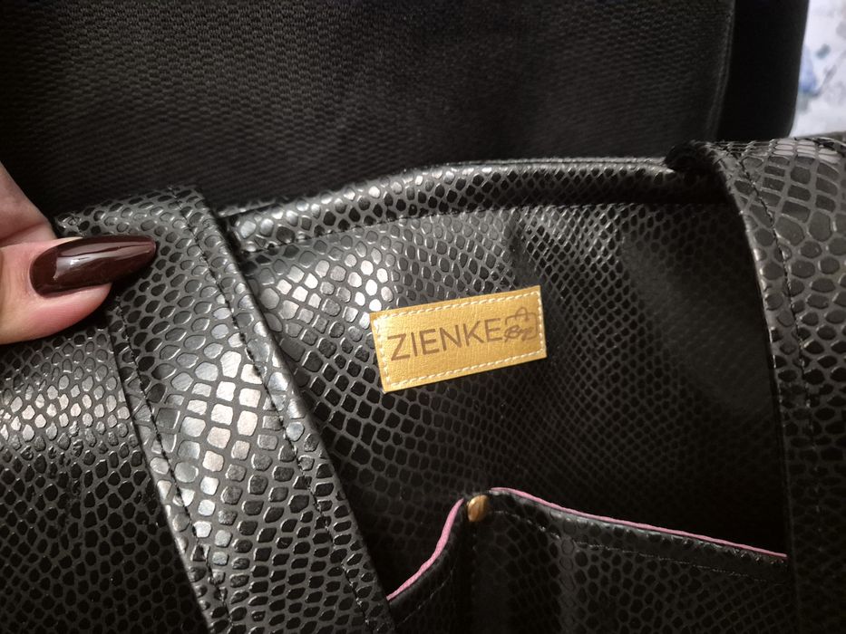 Czarna torebka ekoskóra torba do wózka