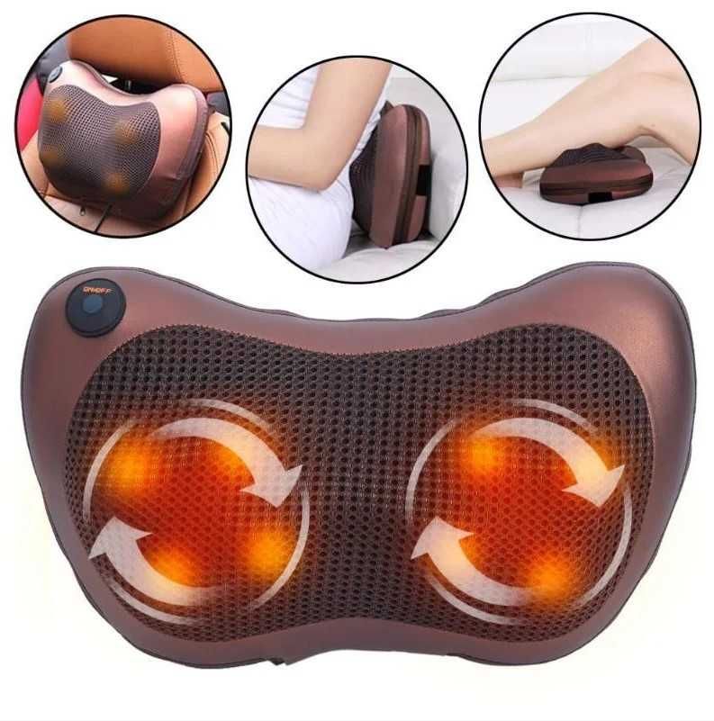 Масажна подушка 8 роликів Massage pillow масажер для спини та шиї