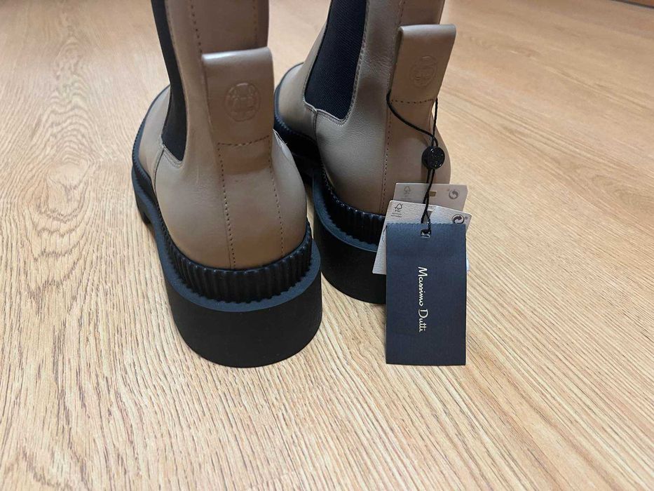 Шкіряні черевики челсі демісезонні Massimo Dutti