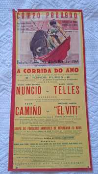 Cartaz panfleto corrida de toiros tourada tauromaquia 1961