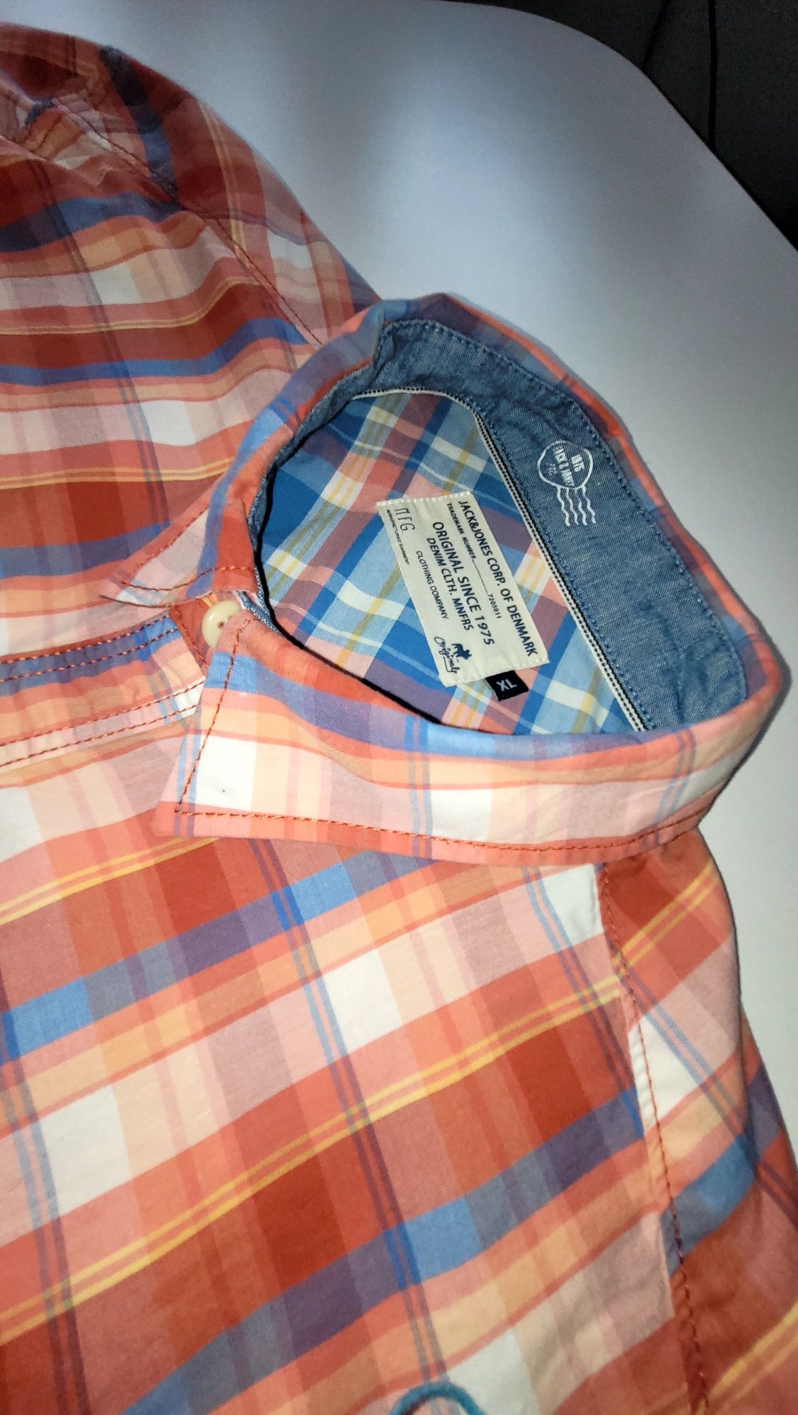 Jack&Jones Corp. Koszula męska na lato bawełna kratka