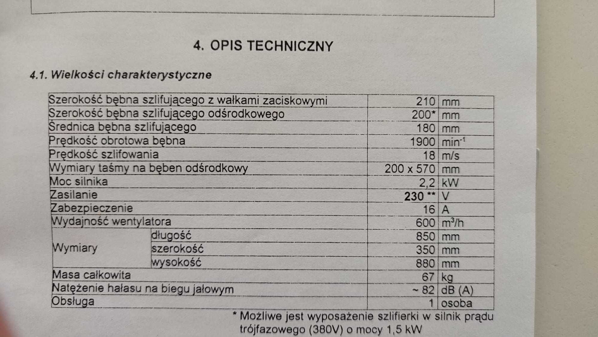 Cykliniarka szlifierka BEZ KORNIK 230V do podłóg parkietów STAN BDB