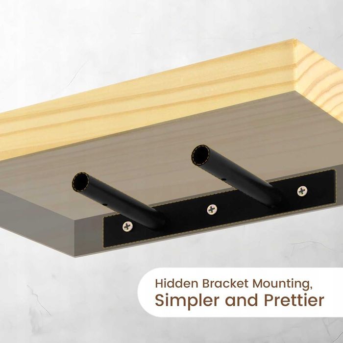 Zestaw 2 półek pływających solidne drewniane półki ścienne NrP336