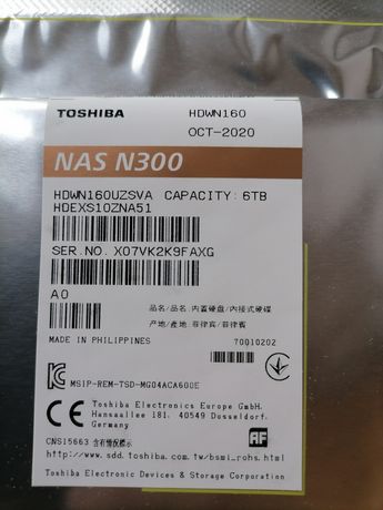 Жёсткий диск новый Toshiba nas n300 6tb с Германии Western Seagate
