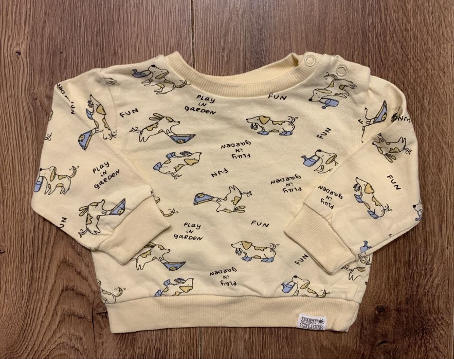 Żółta bluza niemowlęca Fox&Bunny pieski r. 62 68 bluza chłopięca