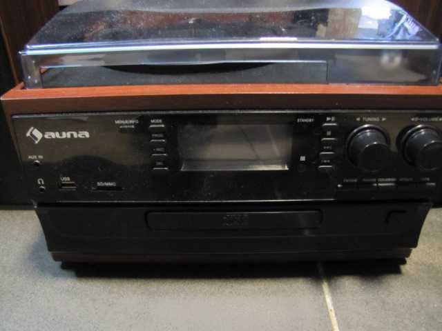 Wieża stereo gramofon CD z głośnikami tuner radiowy DAB+ i FM AUNA