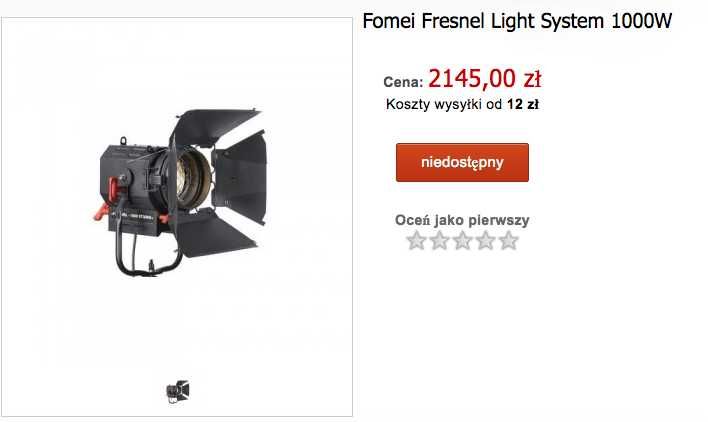 Lampy światła ciągłego Fomei z soczewką Fresnela  2x1000W oraz 1x2000W
