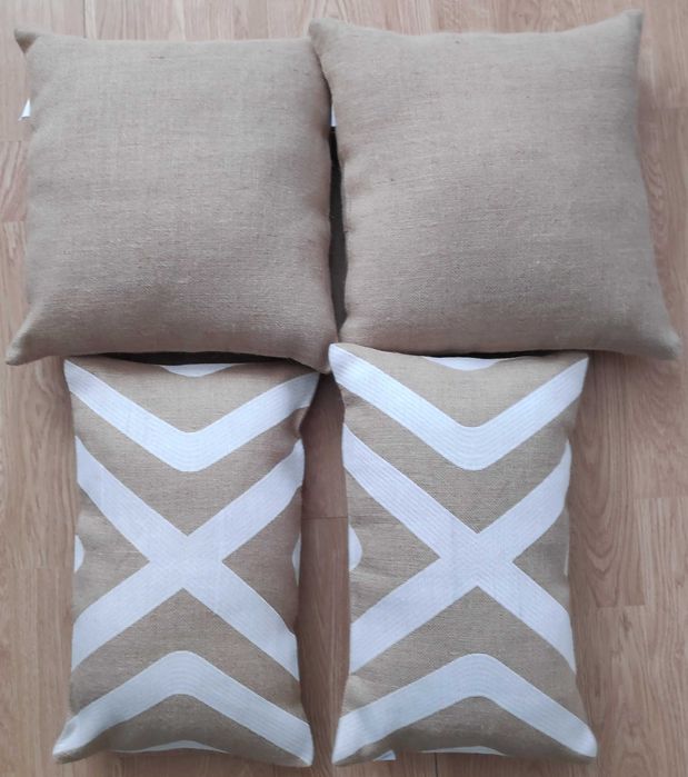 Poduszki z poszewkami z juty myHome 4 sztuki