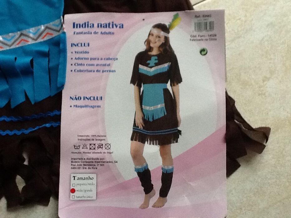 Fato de carnaval de adulta Índia