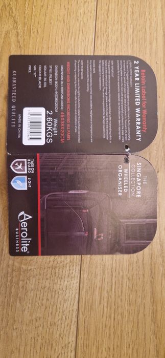 Sprzedam torbę na kółkach Aerolite – The Singapore Collection 30L