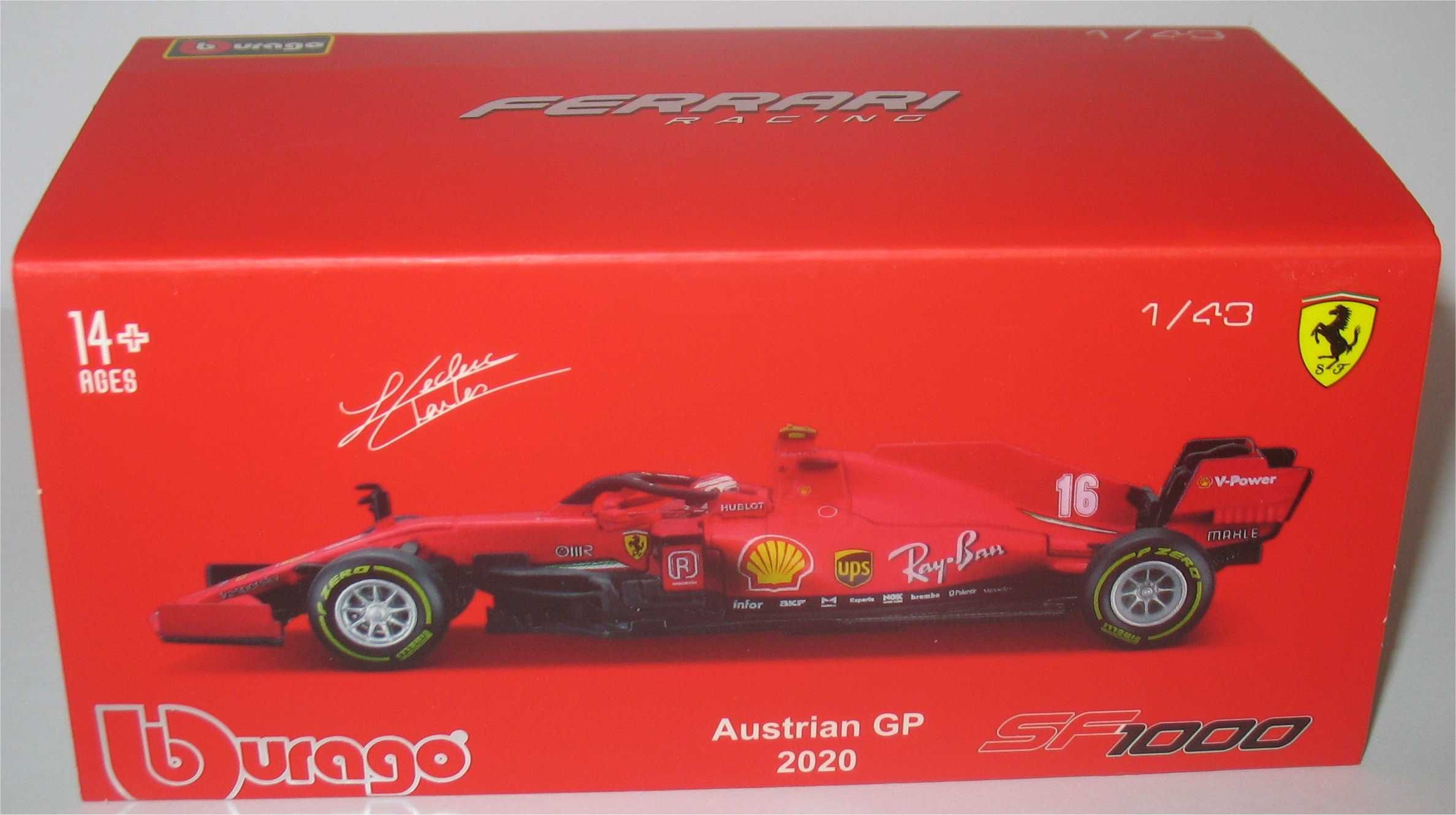 Bburago - Ferrari SF1000 - GP Áustria 2020 - Sebastian Vettel