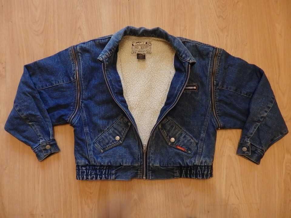Oryginalna, JORDACHE USA - Firmowa Kurtka Jeansowa z futerkiem.