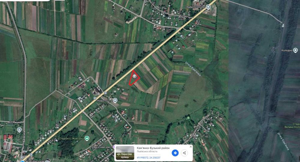 земельна ділянка с. Жовтанці біля траси