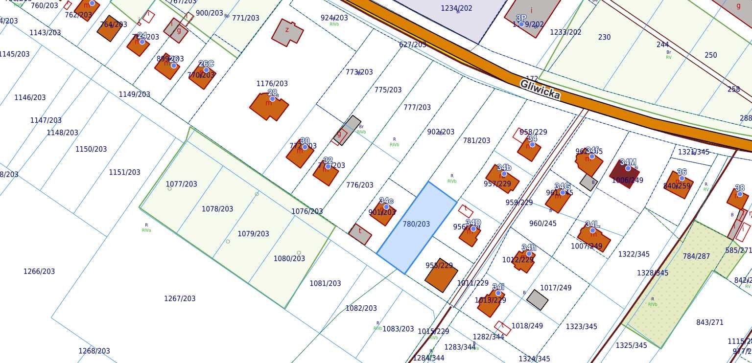 Działka budowlana  905 m2, Działka aktualna