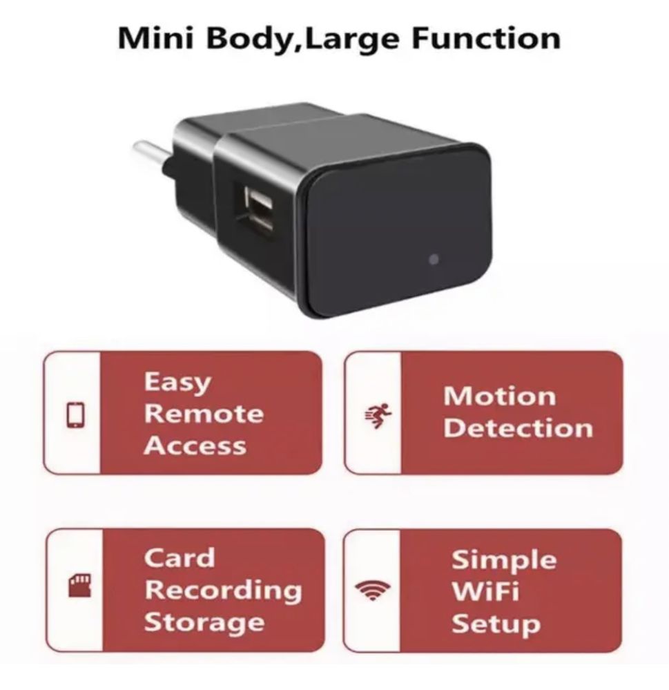 Eu Plug 1080P Міні Wifi камера Ucam-EU-01 адаптер питания. Lookcam