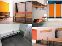 Banco Balneario Corrido Ginasio Escolas Industria Vestiários Mad. Novo