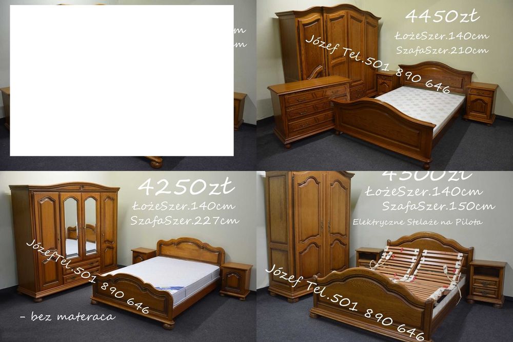 Piękna Sypialnia - Szafa Łóżko Komoda Szafki Nocne - Meble - Dowozimy