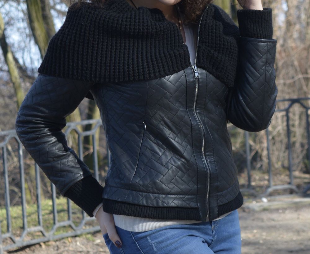 Шкіряна (натур.) жіноча куртка Ares (розмір S). Весна/тепла осінь
