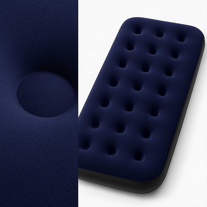 MATERAC jednoosobowy dmuchany 181X70X220CM wygodny welurowy