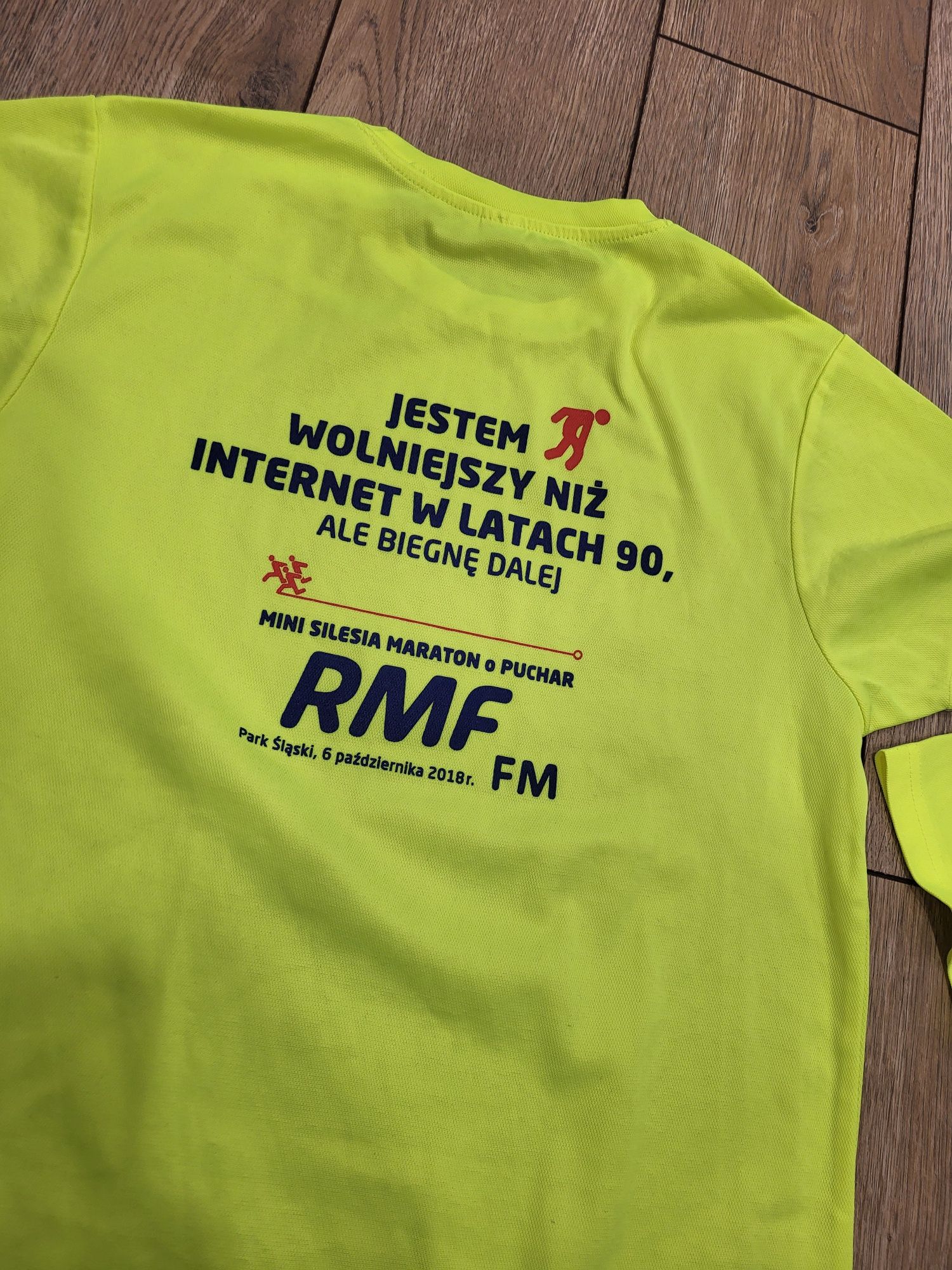 Koszulka t-shirt RMF żółta neonowa do biegania