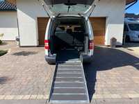 Volkswagen Caddy 15r. long podjazd dla inwalidów rampa wózek webasto 6 osobowy s. stan