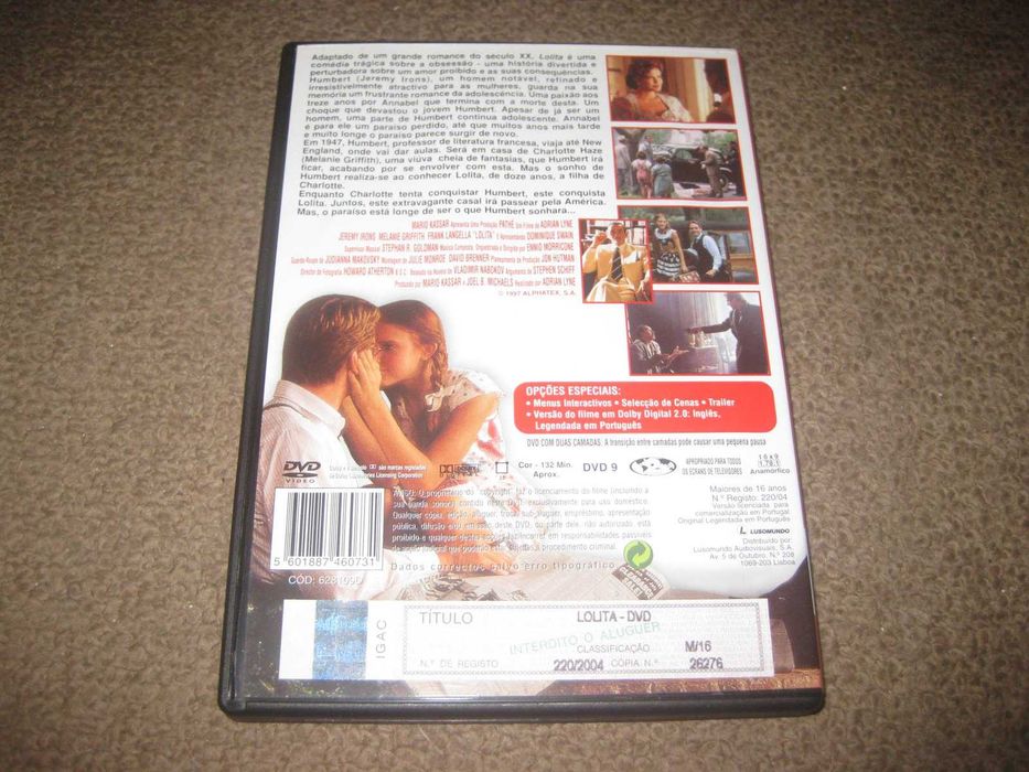 DVD "Lolita" com Jeremy Irons