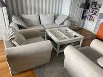 Sofa rozkładana + dwa fotel + stolik Agata Meble