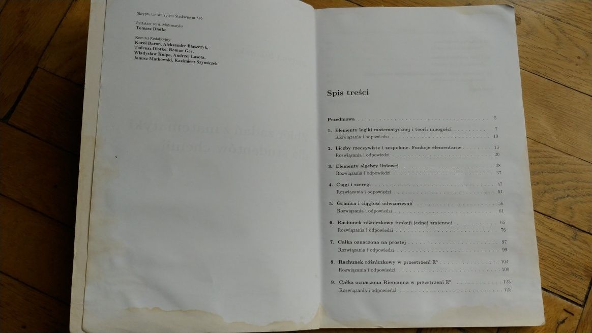 Zbiór zadań z matematyki dla studentów Chemii Uniwersytetu Śląskiego