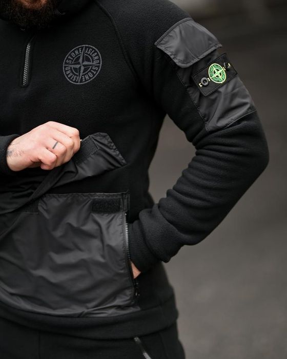 Флісовий костюм island Stone black мілітариний зимовий тактичний