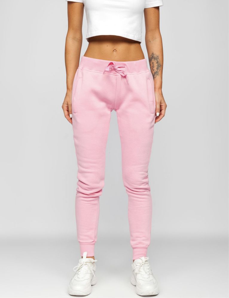 Женские спортивные штаны розовые на флисе L