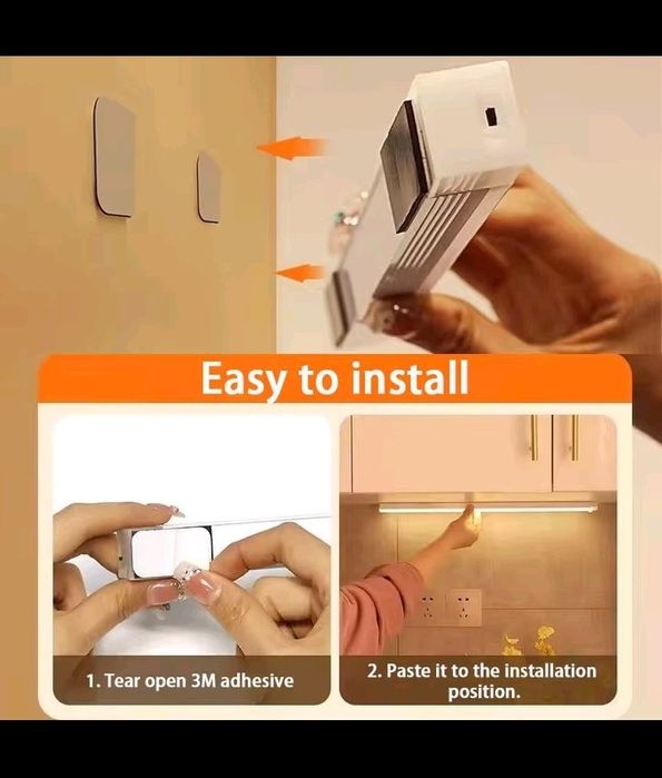 Listwa LED z czujnikiem ruchu 50cm barwa biała. Akumulator.