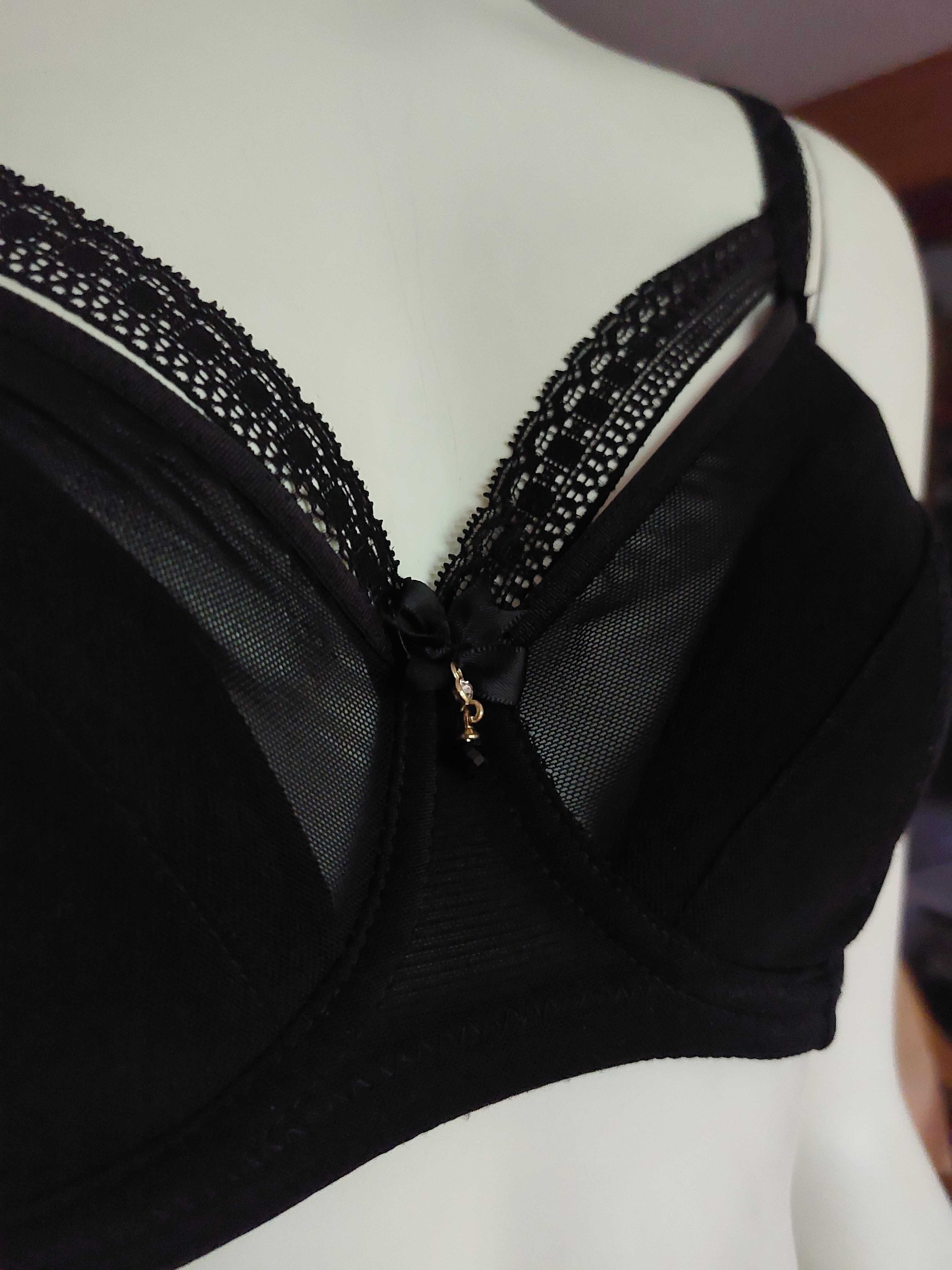 czarny biustonosz Charade Change Lingerie Ibi full support mesh shaper