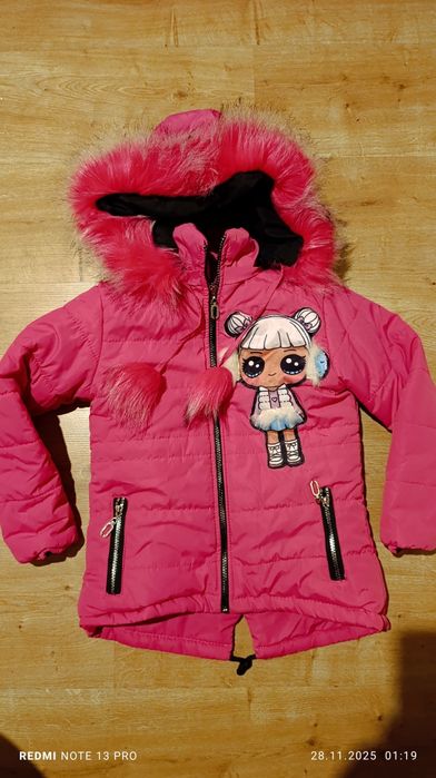 Piękna zimową kurteczka LOL dla małej dziewczynki  6-7 łat