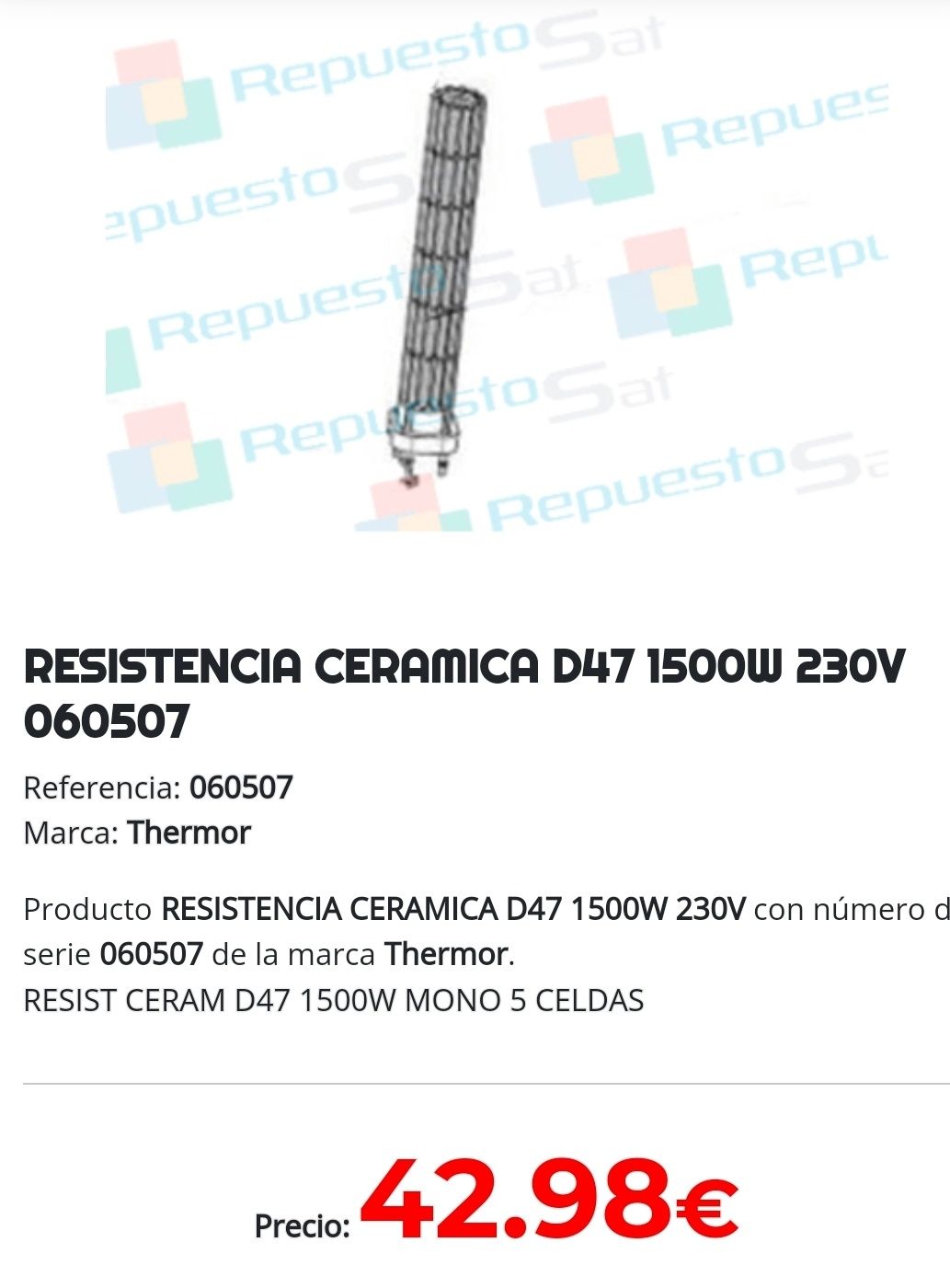 Resistência termoacumulador