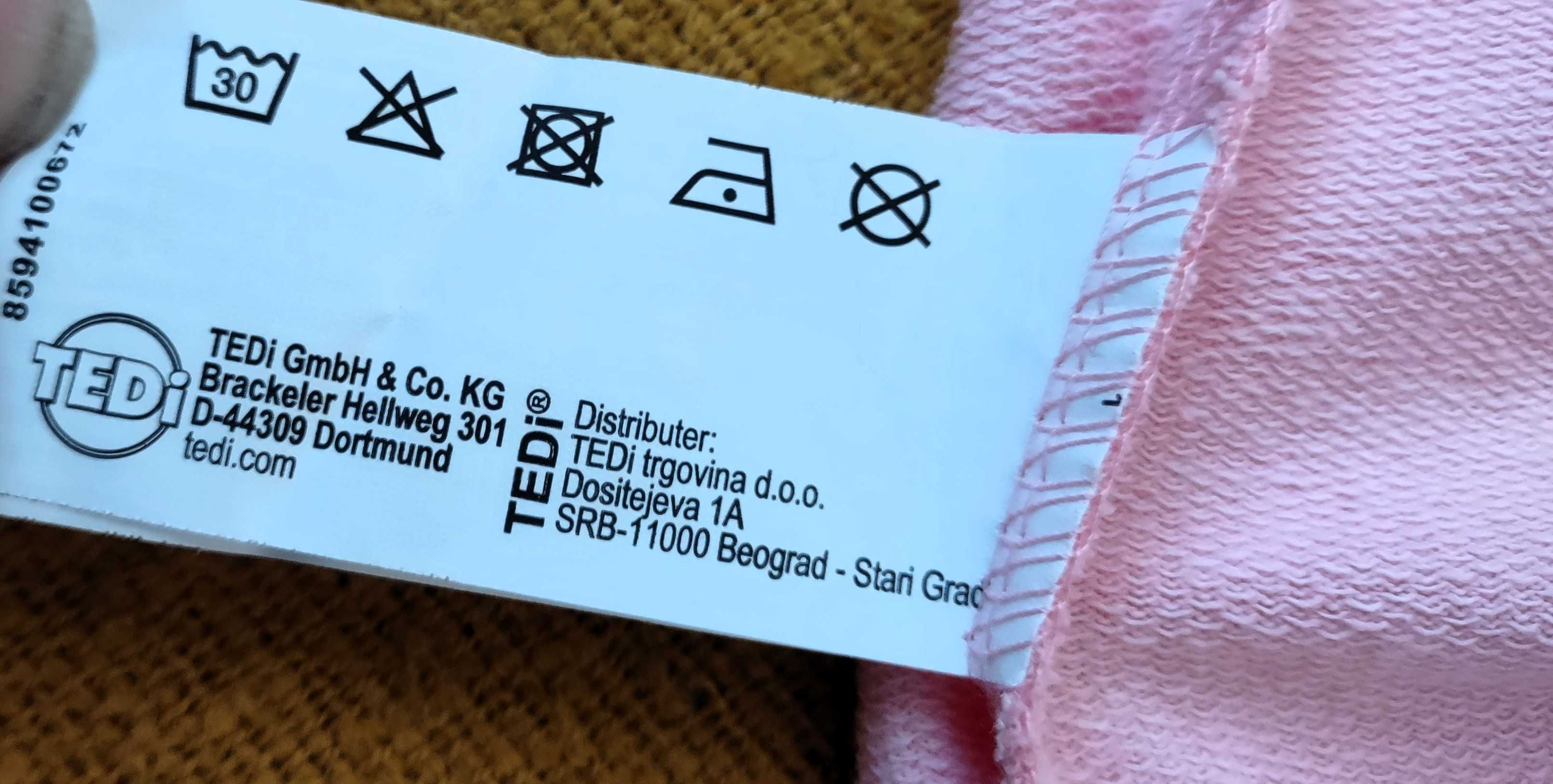 Dziewczęca różowa z kapturem, lampasami na rękawach Tessentials Size S