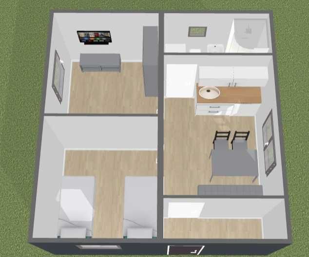 Kontener mieszkalny domek całoroczny na zgłoszenie 35m2 wyposażony