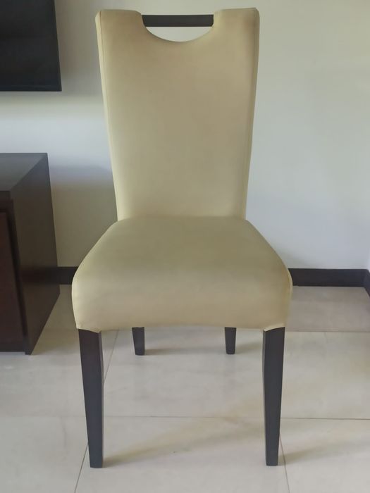 Krzesła do jadalni (6 sztuk) kość słoniowa wenge