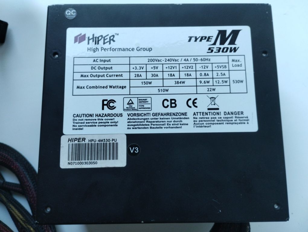 Блок питания HIPER Type M 530W (HPU-4M530-PU)