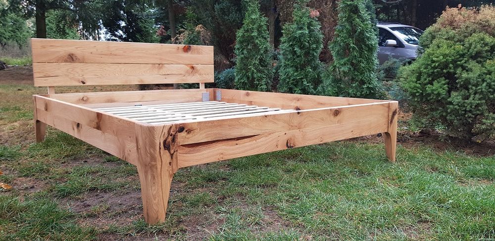 Łóżko dębowe 160x200 *LENKA - XR* dąb rustykalny.