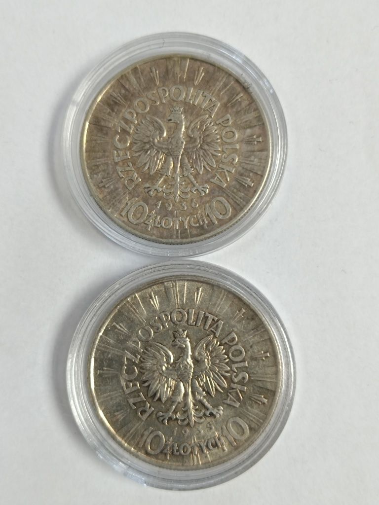 Dwie monety 10 zł z 1935, 1936