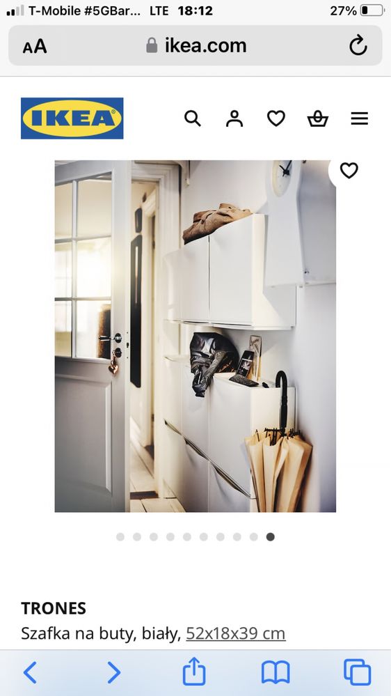 Ikea trones mała półka biała wysyłka