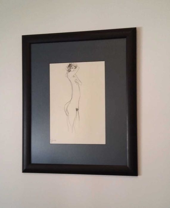 Quadro Mestre João Cutileiro - Nu feminino, Refletida (1994)