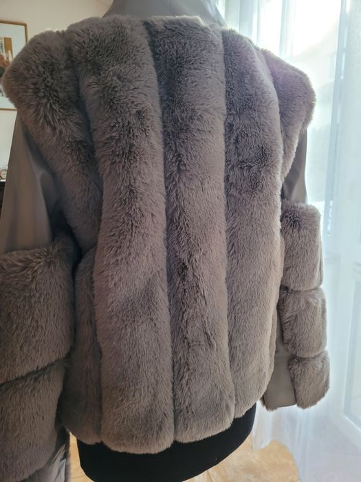 Ramoneska  skórzana z futerkiem