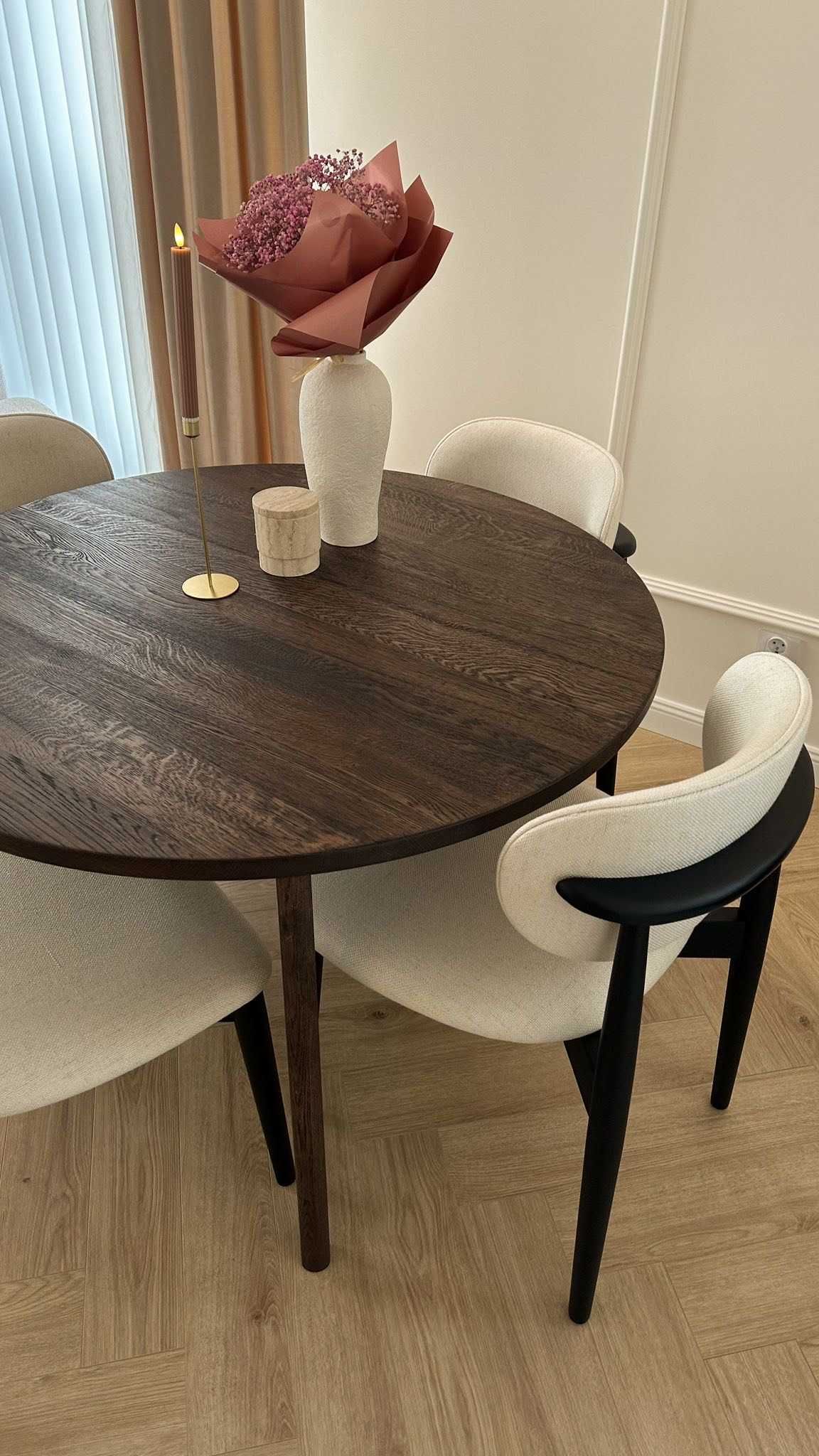 Okrągły dębowy stół, drewniany stół, rozkładany stół -producent