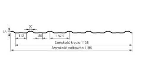 BLACHA trapezowa T-18 9005 czarna MAT 1,138/1,185