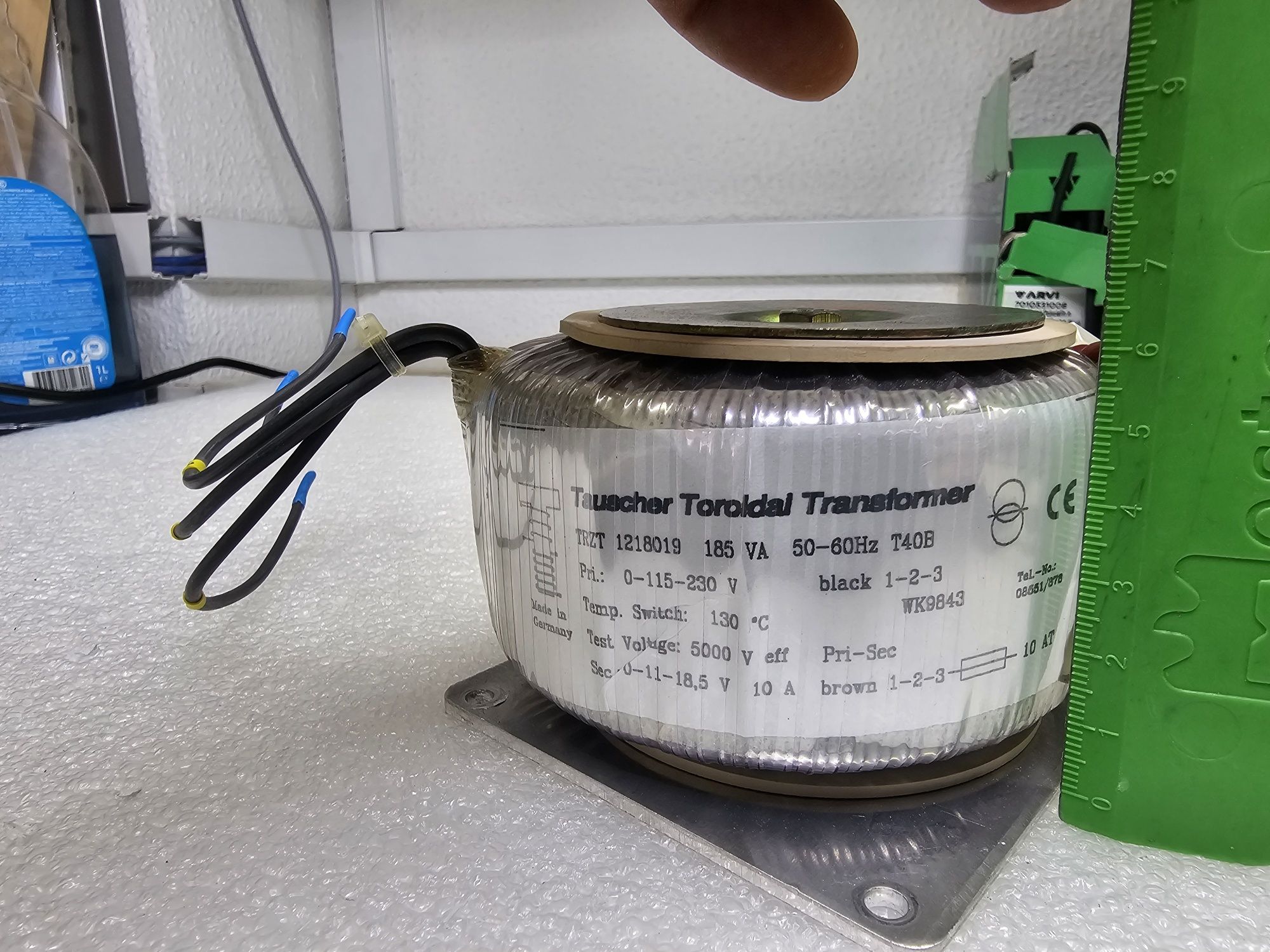 Transformador Toroidal Tauscher 11V e 18,5V 10A